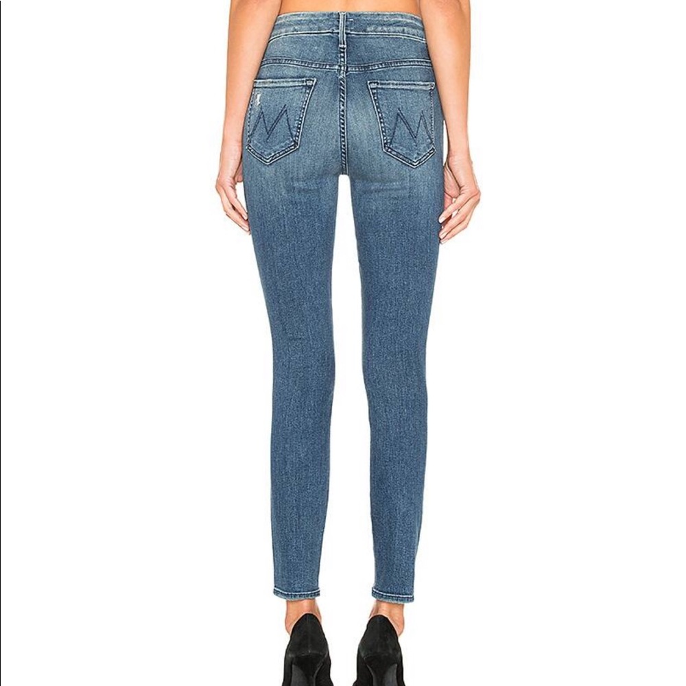MOTHER High Waisted Looker Ankle Chew Skinny Jeans Distressed Ankle Chew 27 4